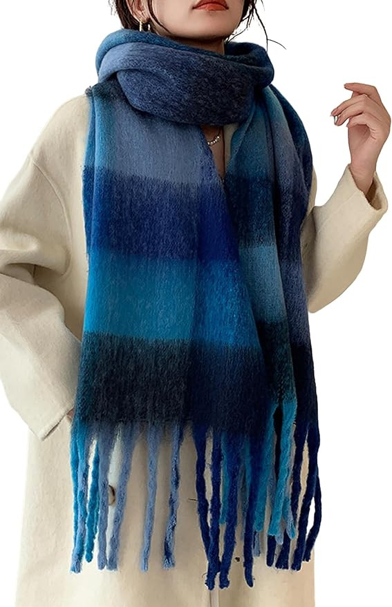 Wander Agio Winter Women Warm Scarf Long Shawl Large Scarves Cold Weather Thick Blanket Scarfs Co... | Amazon (US)