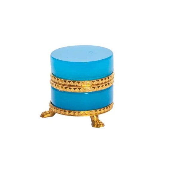 Opaline Box Hinged French Glass Opaline Casket Blue Trinket - Etsy | Etsy (US)