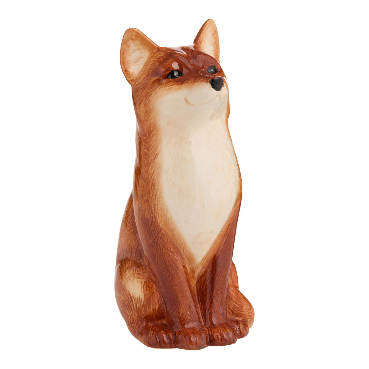 Red and White Ceramic Fox Hand Painted Figural Vase by World Market | World Market