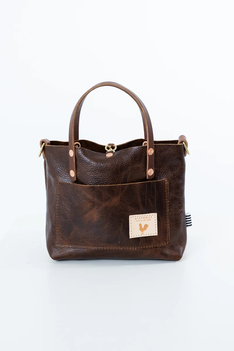 Mocha Tuscan Leather Mini Tote | Meanwhile Back on the Farm