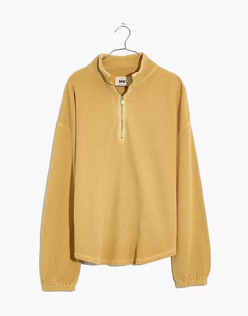 MWL Waffle Half-Zip Shirttail Sweatshirt | Madewell