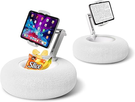 Kindle Pillow Stand Holder with Snack Bowl for Reading in Bed, Cozy Tablet Phone iPad Pillow Stan... | Amazon (US)