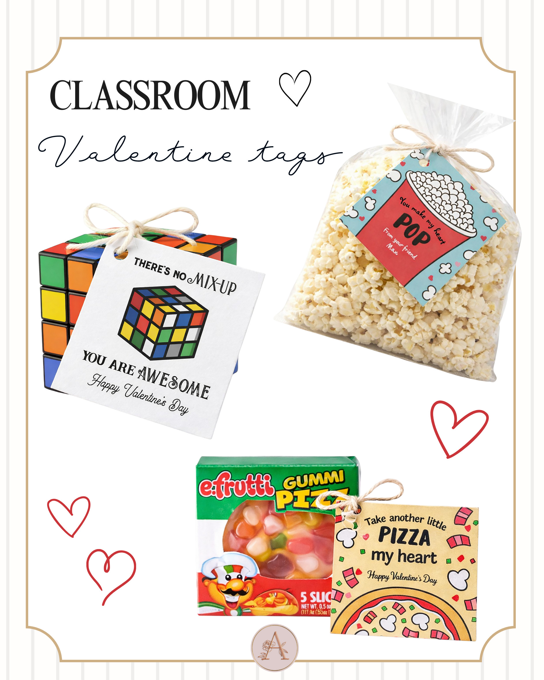 Classroom Valentine tags that kids actually love ❤️
Easy, fun, and budget-friendly ideas — perfect for popcorn, mini puzzles, or candy treats. Saving this for class parties and school Valentine exchanges! 

 #LTKValentine