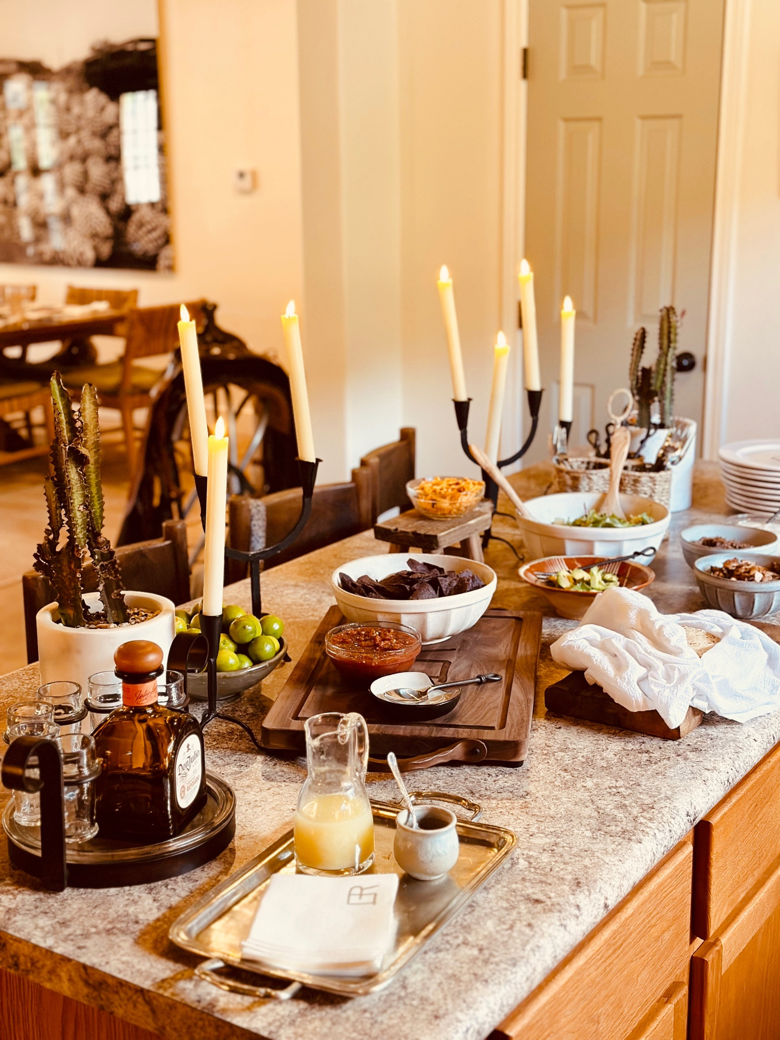 Tonight I set up a taco bar for dinner. My new candlesticks and remote tappers totally made the scene! 
I tagged a ton of the special pieces I used to make this spread. The tequila server is so cool and I have also given it as a special gift- etch engrave it! 

#LTKSeasonal #LTKhome #LTKGiftGuide