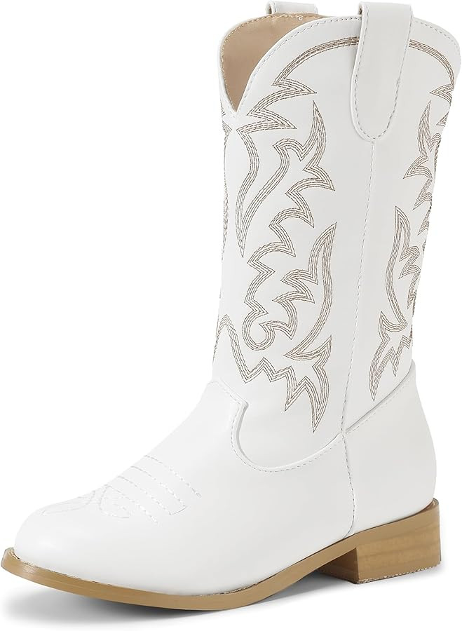 Hehainom Girls Cowgirl Cowboy Boots Toddler Western Riding Boots Round Toe Mid Calf Zipper Bootie... | Amazon (US)