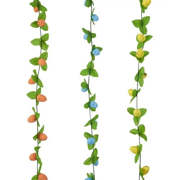 3 Pack Easter Garlands with Foam Eggs and Leaves, 78 x 2.6 inches Hanging Decorations for Easter ... | Walmart (US)