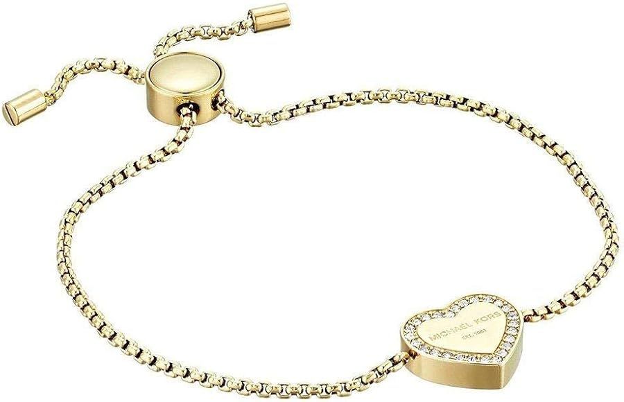 Michael Kors Heritage Pave Logo Heart Slide Bracelet Gold MKJX5043710 | Amazon (US)