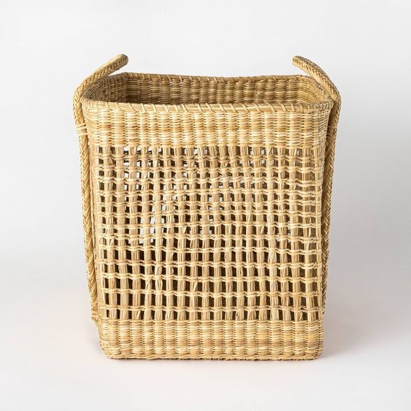 Click for more info about Open Weave Square Basket 20" x 16.9" Natural - Threshold™ designed with Studio McGee
