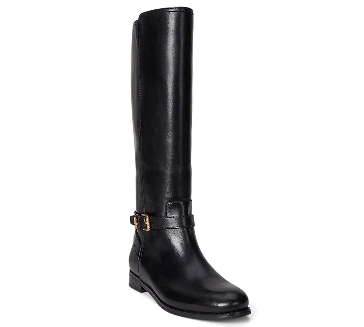 Lauren Ralph Lauren Women's Brooke Ii Burnished Leather Tall Boots - Black | Macy's