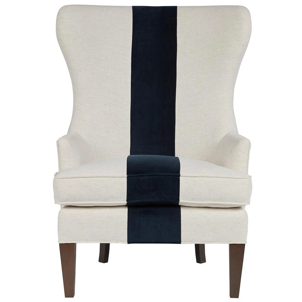 Pablo Coastal Beach White Performance Upholstered Wing Chair | Kathy Kuo Home