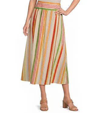 Coordinating Sabrina Stripe Printed Poplin Skirt | Dillard's