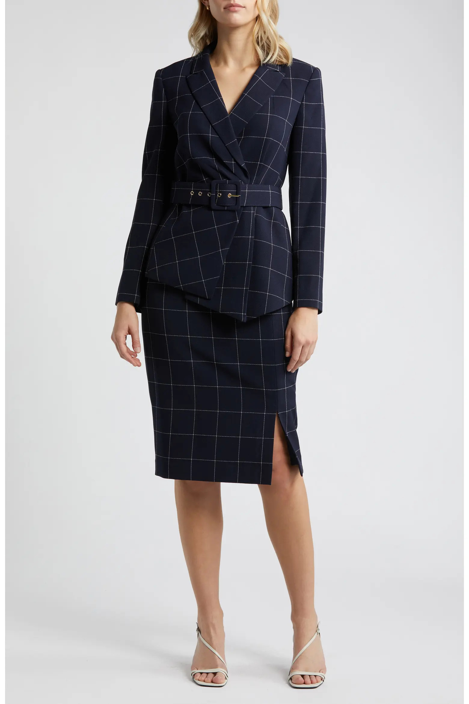 Windowpane Plaid Two-Piece Long Sleeve Dress (Women) | Nordstrom | Nordstrom