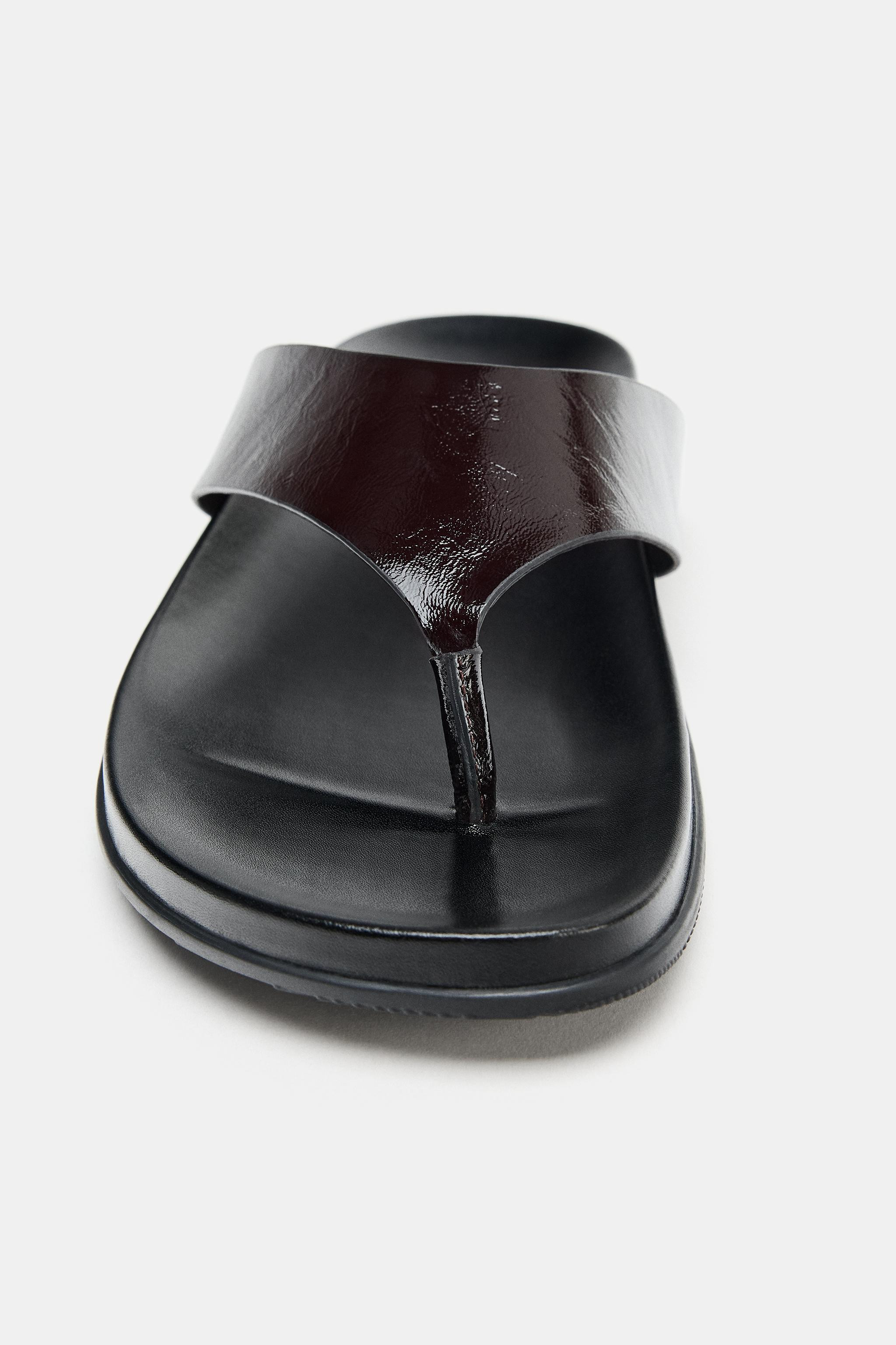 LEATHER STRAPPY SANDALS | Zara Canada
