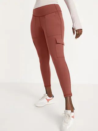 High-Waisted PowerPress Cargo 7/8-Length Compression Leggings for Women | Old Navy (US)