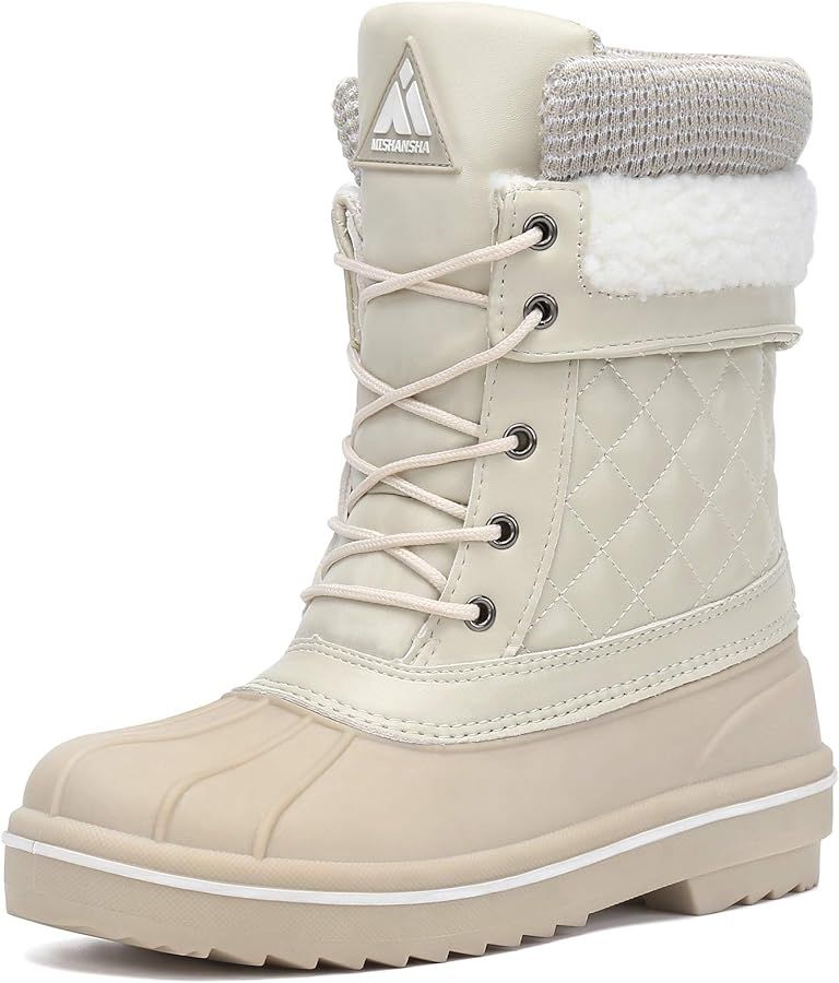 Mishansha Snow Boots for Women Mid-Calf Waterproof Winter Boot | Amazon (US)