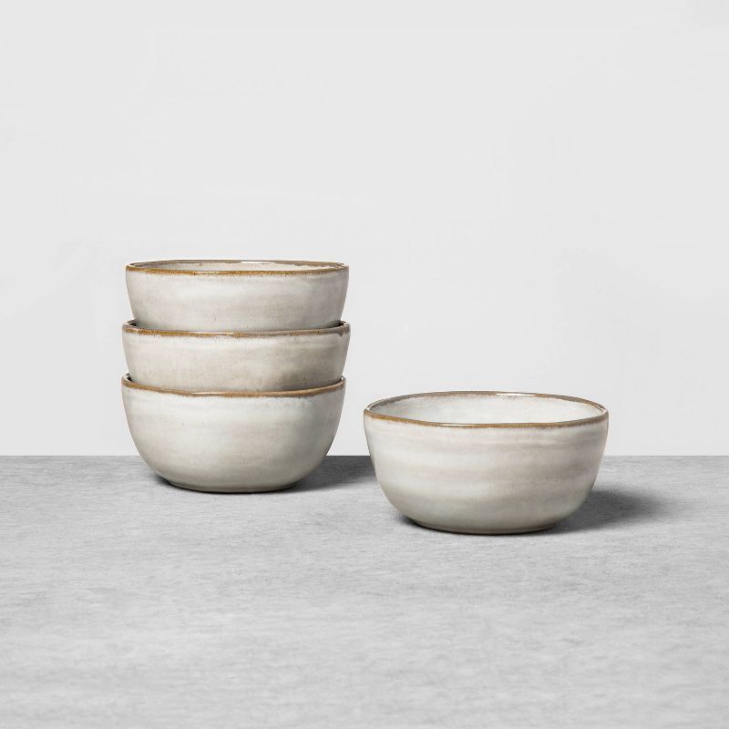4pk Stoneware Reactive Glaze Mini Bowl Set Gray - Hearth &#38; Hand&#8482; with Magnolia | Target