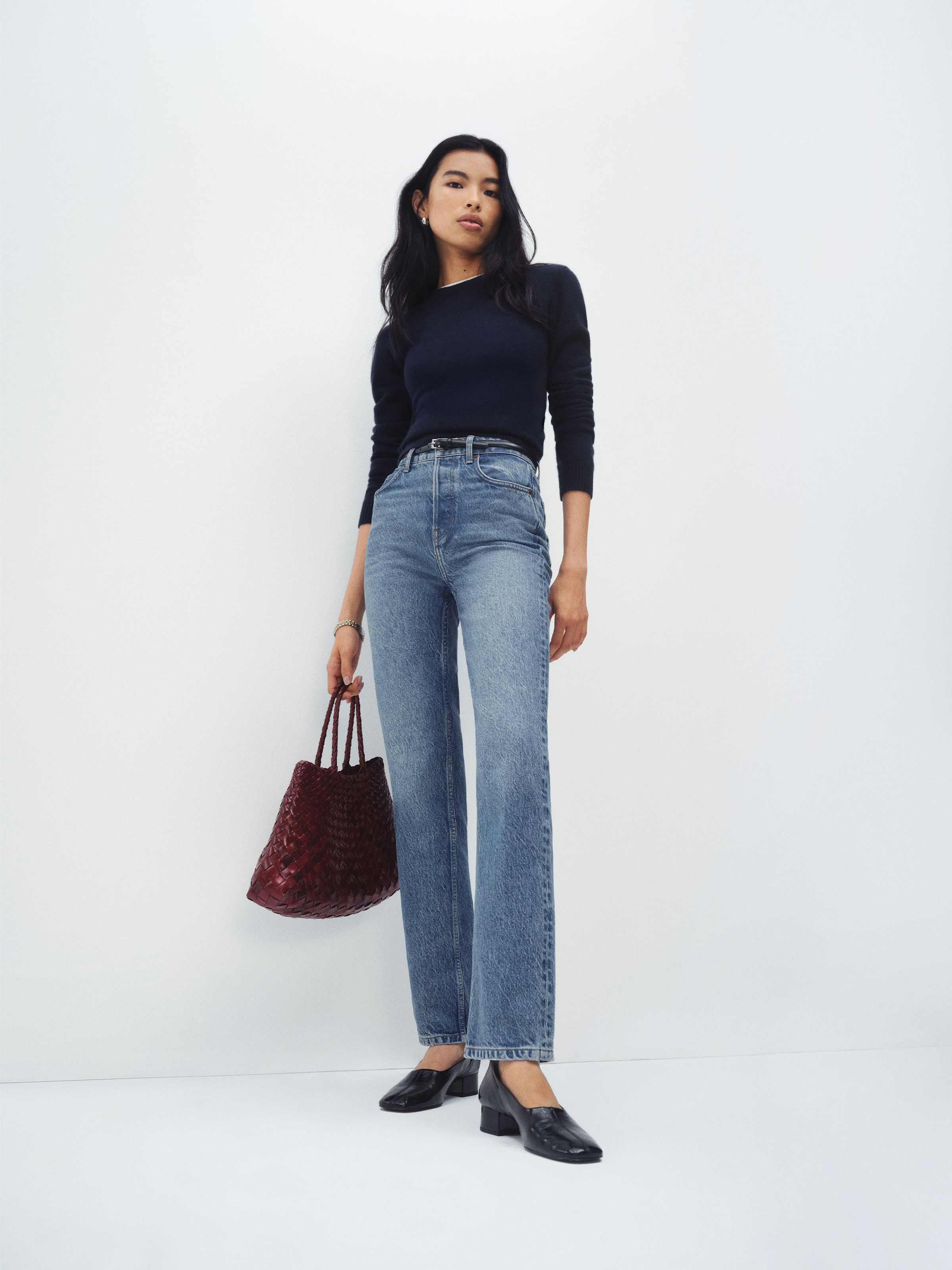 Cynthia High Rise Straight Cropped Jeans | Reformation (Global)