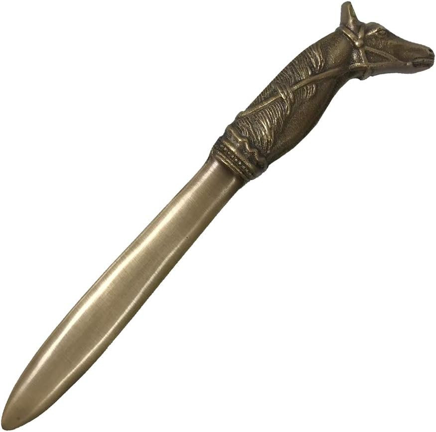 Schooner Bay Co. – Solid Brass Horse Head Letter Opener Antique Reproduction for Equestrian Home Décor or Office- Antique Brass Finish- Gift Idea for Horse Lover | Amazon (US)