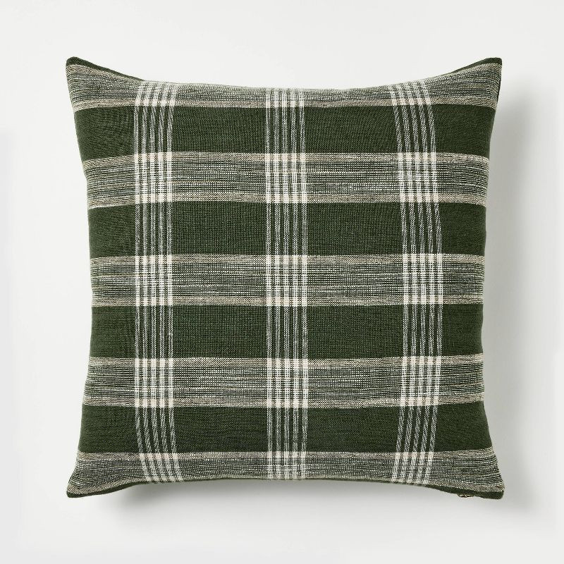 Woven Plaid Square Throw Pillow with Zipper Pull - Threshold™ designed with Studio McGee | Target