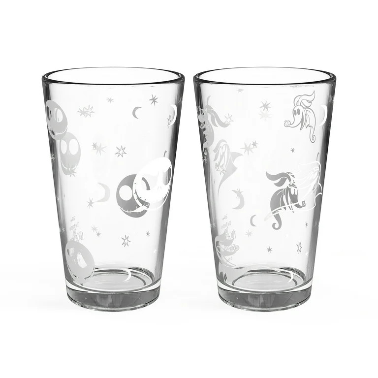 Zak Designs Nightmare Before Christmas 16oz Glass Cup Set (2pk) | Walmart (US)