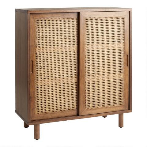 Gustav Short Vintage Acorn and Cane Bookshelf | World Market