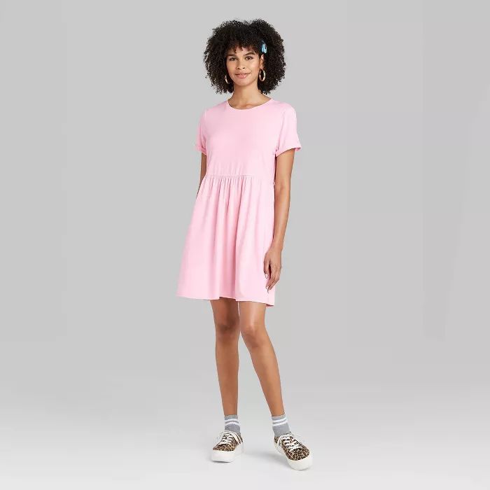 Women's Short Sleeve Knit Babydoll Dress - Wild Fable™ (Regular & Plus) | Target