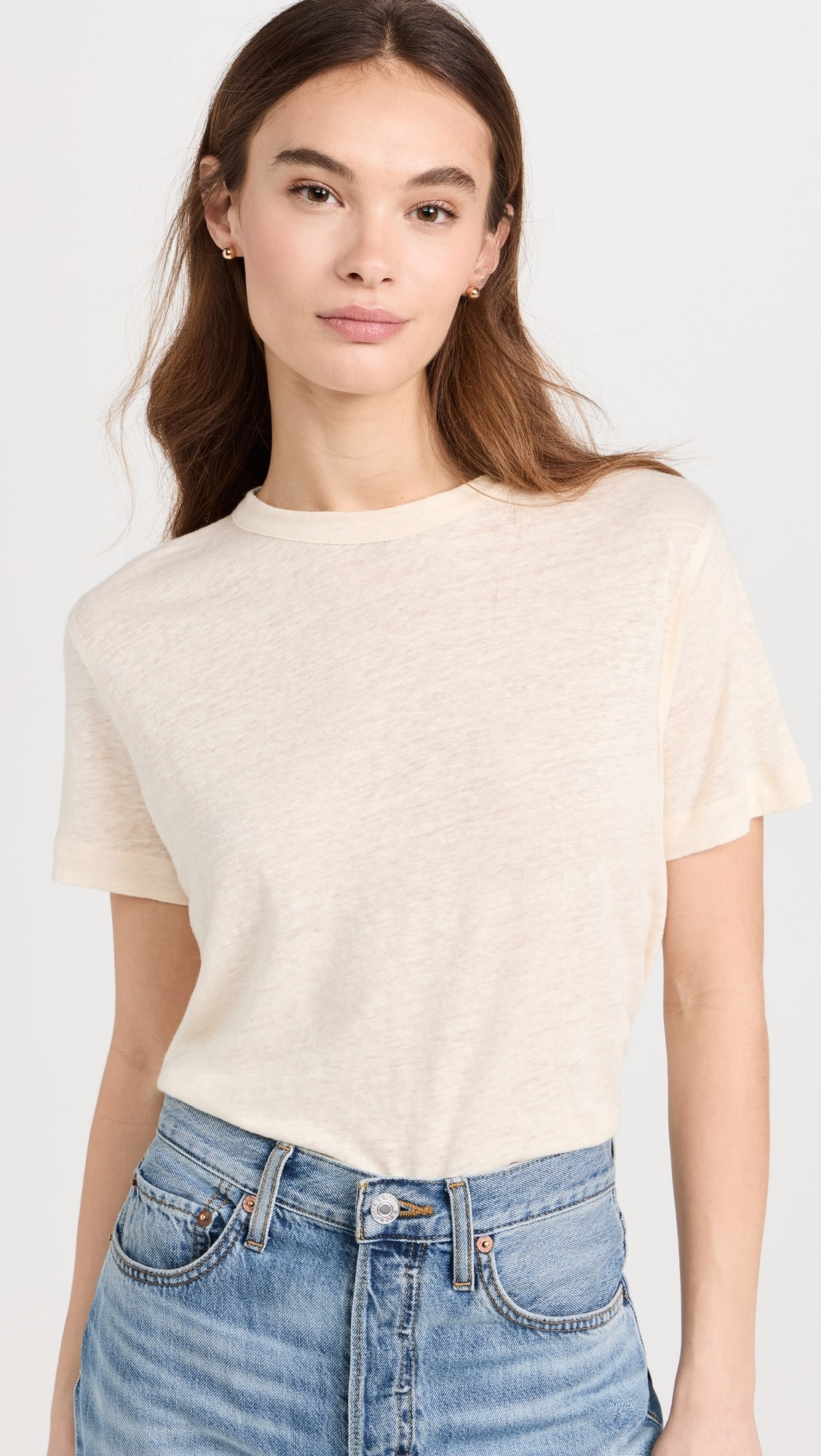 Sold Out NYC The Linen Perfect Tee in Cream | Shopbop | Shopbop