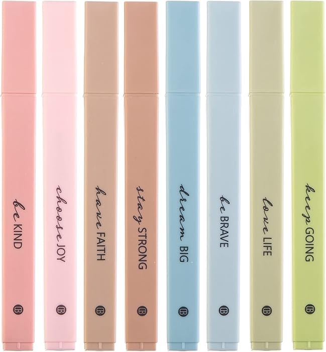 DIVERSEBEE Bible Highlighters with Soft Chisel Tip, 8 Pack Assorted Colors Pens No Bleed, Quick D... | Amazon (US)