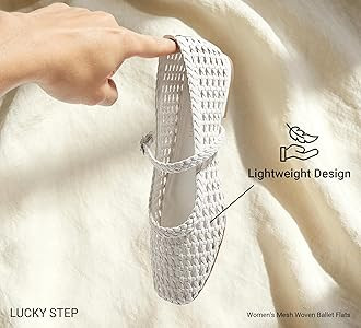 LUCKY STEP Women's Mesh Woven Ballet Flats - Comfortable Round Toe Buckle Strap Mary Jane Flat - ... | Amazon (US)