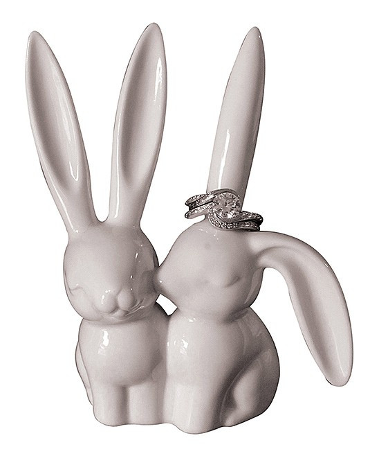 Creative Co-Op Jewelry Boxes and Organizers White - Ceramic Rabbit Ring Holder | Zulily