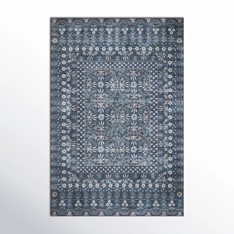 Rifle Paper Co. x Loloi Maison MAO-03 Rosette Blue Rug | Wayfair North America