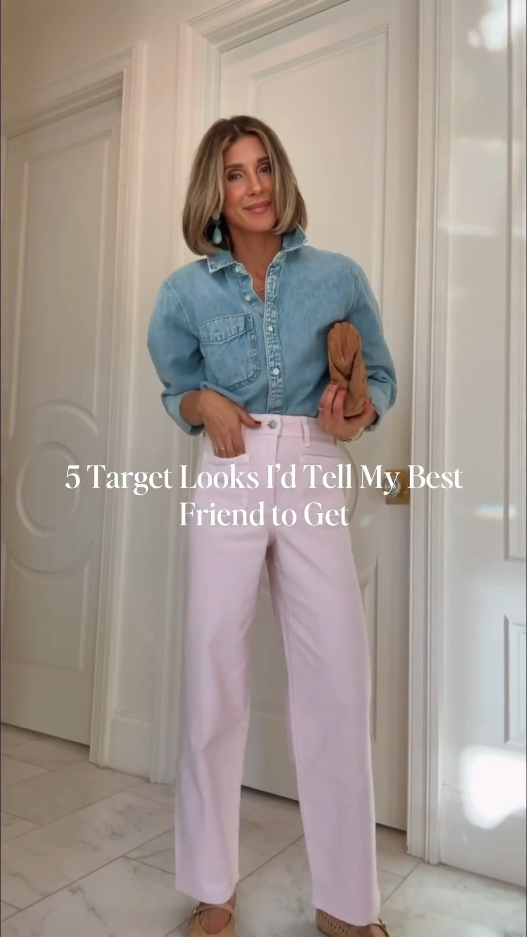 5 easy spring outfits from @Target  🌸
Wearing a small in tops and size 2 in jeans (TTS).
The pink denim is such a fun, on-trend update for the season 💗#TargetFinds

#LTKootd #LTKSeasonal #LTKootd