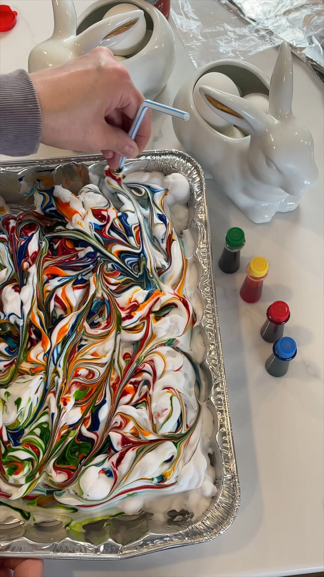 🐣 ✨ Get ready to take your Easter egg game to the next level with the shaving foam method! 🎨🥚 Watch as vibrant colors swirl together to create mesmerizing marbled designs. It's easy, fun, and guaranteed to impress! #EasterEggs #dyingeastereggs #DIYEaster #easter2024

#LTKSeasonal #LTKfamily #LTKkids