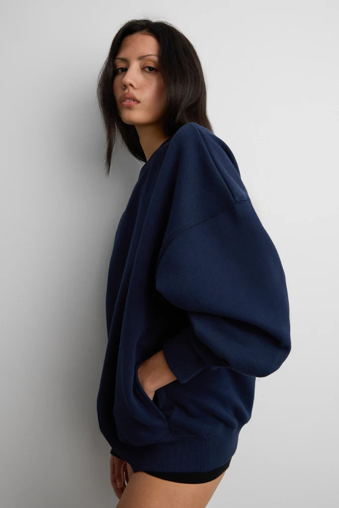 FLEECE STUDIO CREWNECK SWEATSHIRT WITH POCKETS | OAK + FORT