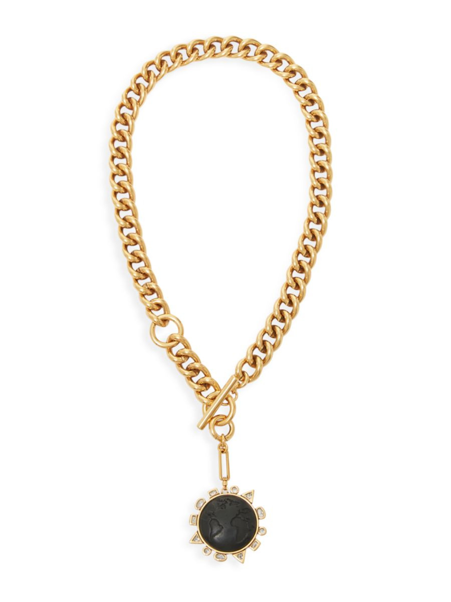 Mignonne GaviganOdyssey 14K-Gold-Plated, Stone & Glass Crystal Globe Pendant Necklace | Saks Fifth Avenue