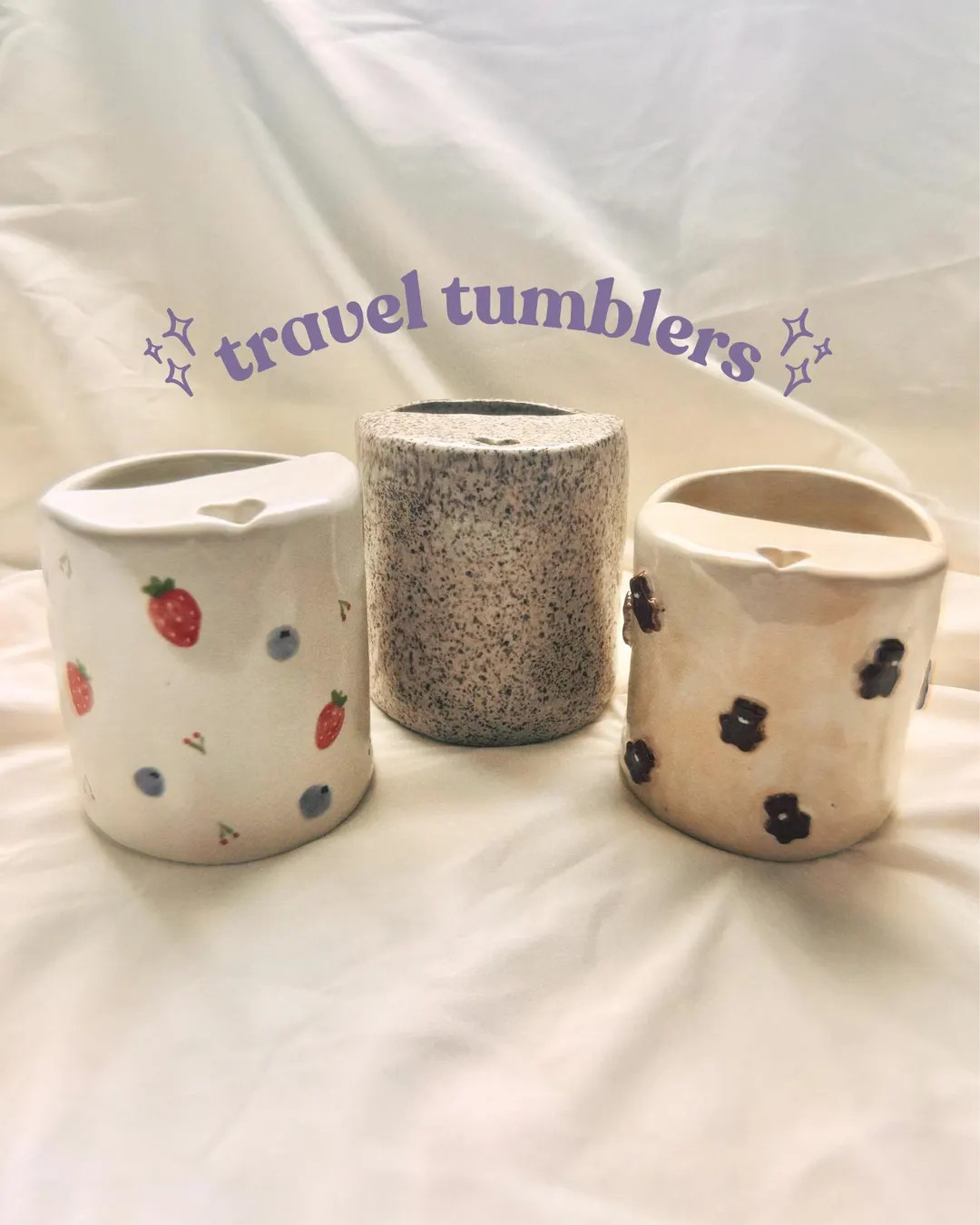 Ceramic Travel Tumbler Cup | Handmade Ceramics, Cute to Go Cup, Ceramic Cup, Pottery, Gifts for H... | Etsy (US)