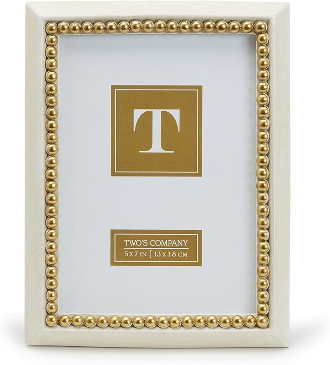 Two's Company Gold Beads 5" X 7" Photo Frame | Amazon (US)