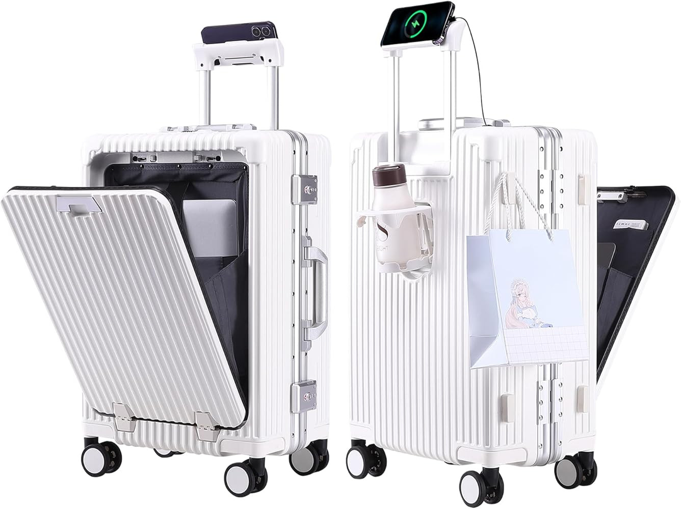 feilario 20in Aluminium Frame Hardside Spinner Wheel Luggage, Built-In TSA lock Carry on Suitcase... | Amazon (US)