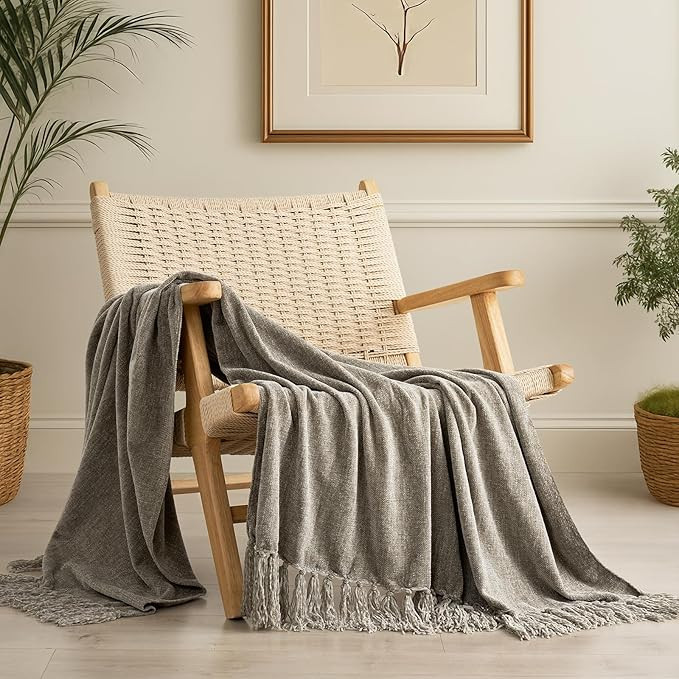 EverGrace Soft Chenille Throw Blanket for Couch, Cozy Plush Fuzzy Decorative Chenille Knit Throw ... | Amazon (US)