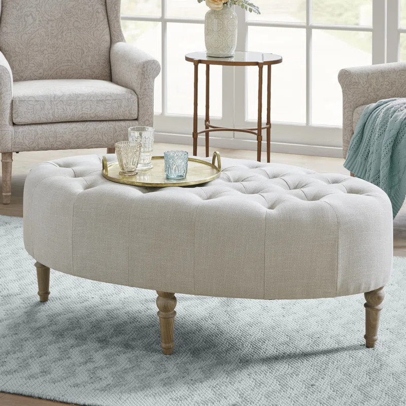 Martha Stewart Clara Tufted Oval Ottoman | Wayfair North America