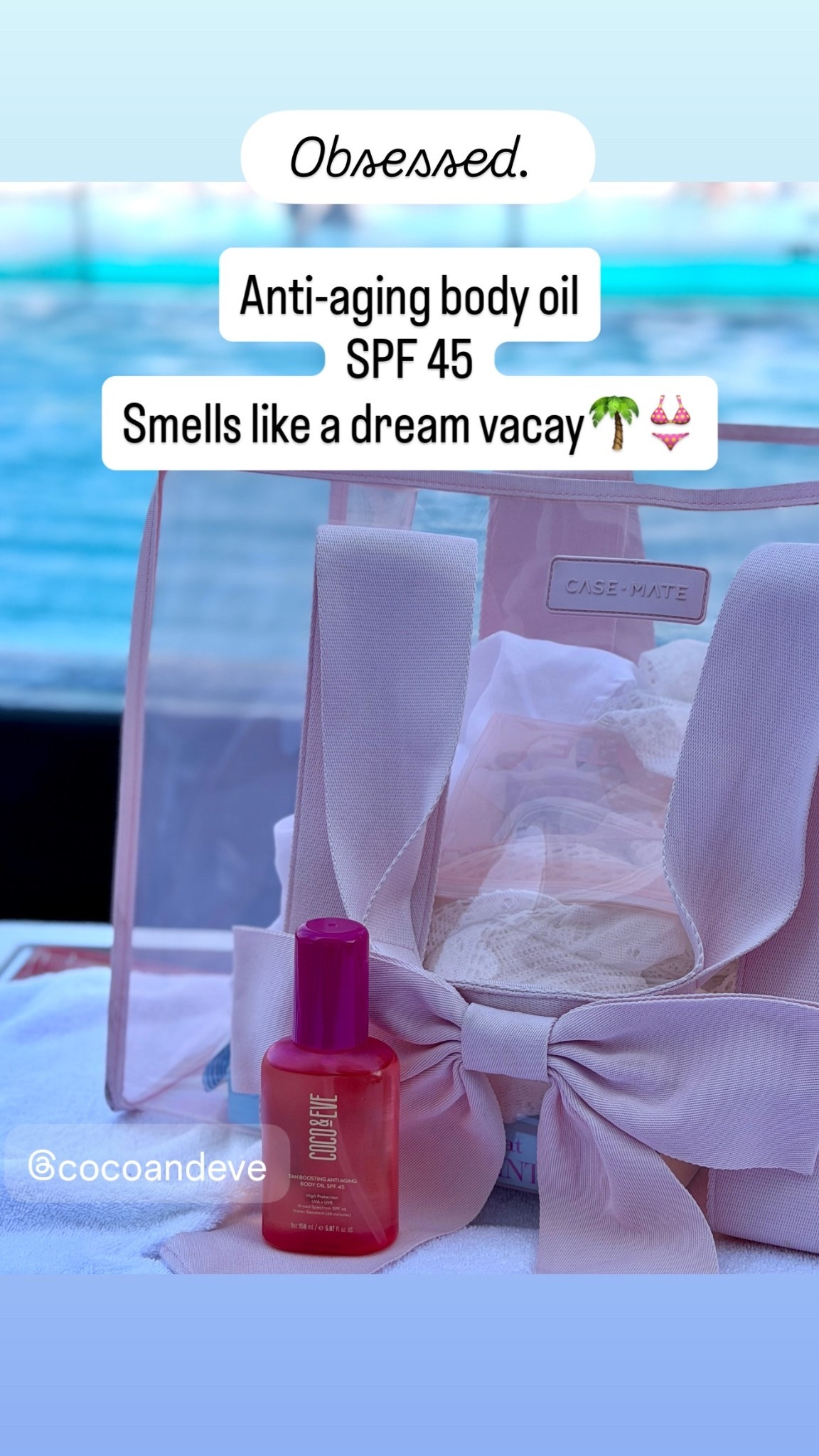 Obsessed.  Anti-aging body oil
SPF 45
Smells like a dream vacay🌴👙 @Coco & Eve

#LTKSwim #LTKTravel #LTKBeauty