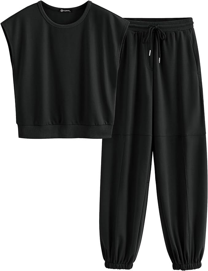 PRETTYGARDEN Women's 2 Piece Outfit Casual Summer Pullover Tops Jogger Sweatpants Set Loungewear ... | Amazon (US)