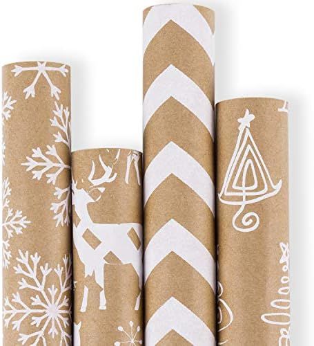 Hallmark Recyclable Holiday Gift Bags (8 Bags: 3 Small 6", 3 Medium 9", 2 Large 13") Kraft Brown ... | Amazon (US)