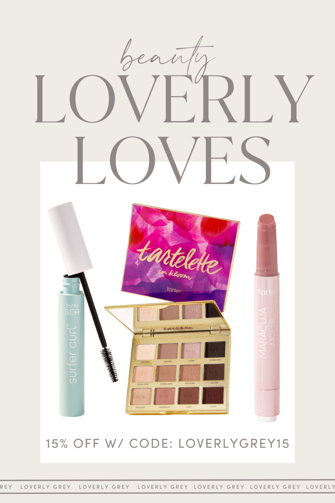 Loverly Grey’s everyday Tarte products! Use code: LOVERLYGREY15 for 15% off! 

#LTKsalealert #LTKbeauty #LTKunder50