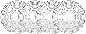 Godinger Glass Dinner Plates, Dinnerware Plate Set - Lumina,10.5", Set of 4 | Amazon (US)