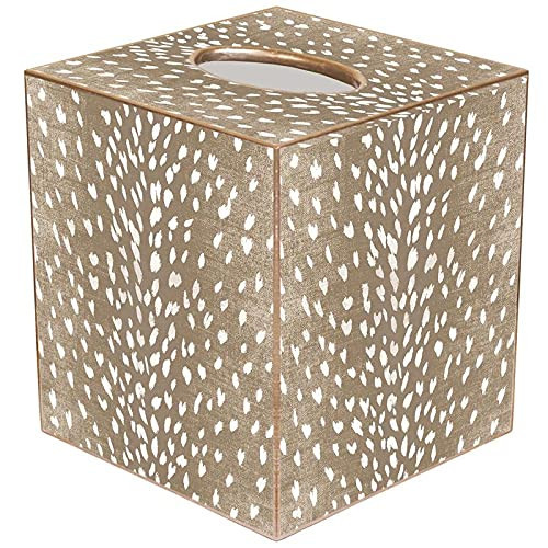 Marye-Kelley Tan Antelope Tissue Box Cover Neutral Decorative Accent Bathroom Décor, Beige | Amazon (US)