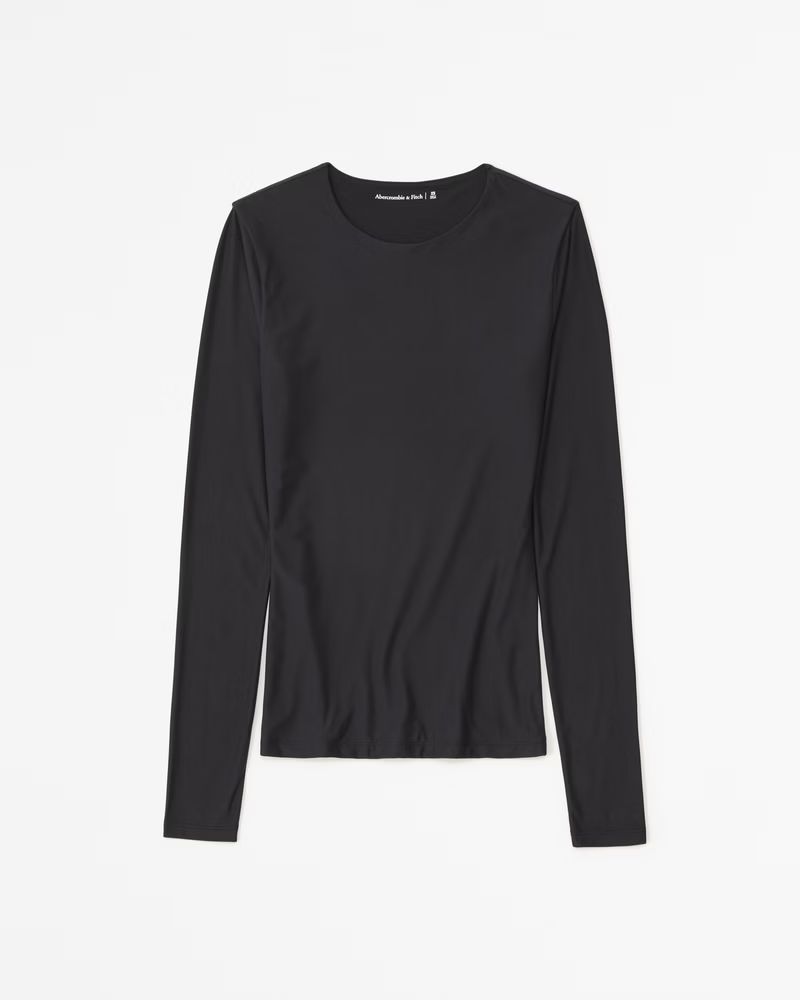 Women's Soft Matte Seamless Tuckable Long-Sleeve Tee | Women's Tops | Abercrombie.com | Abercrombie & Fitch (US)