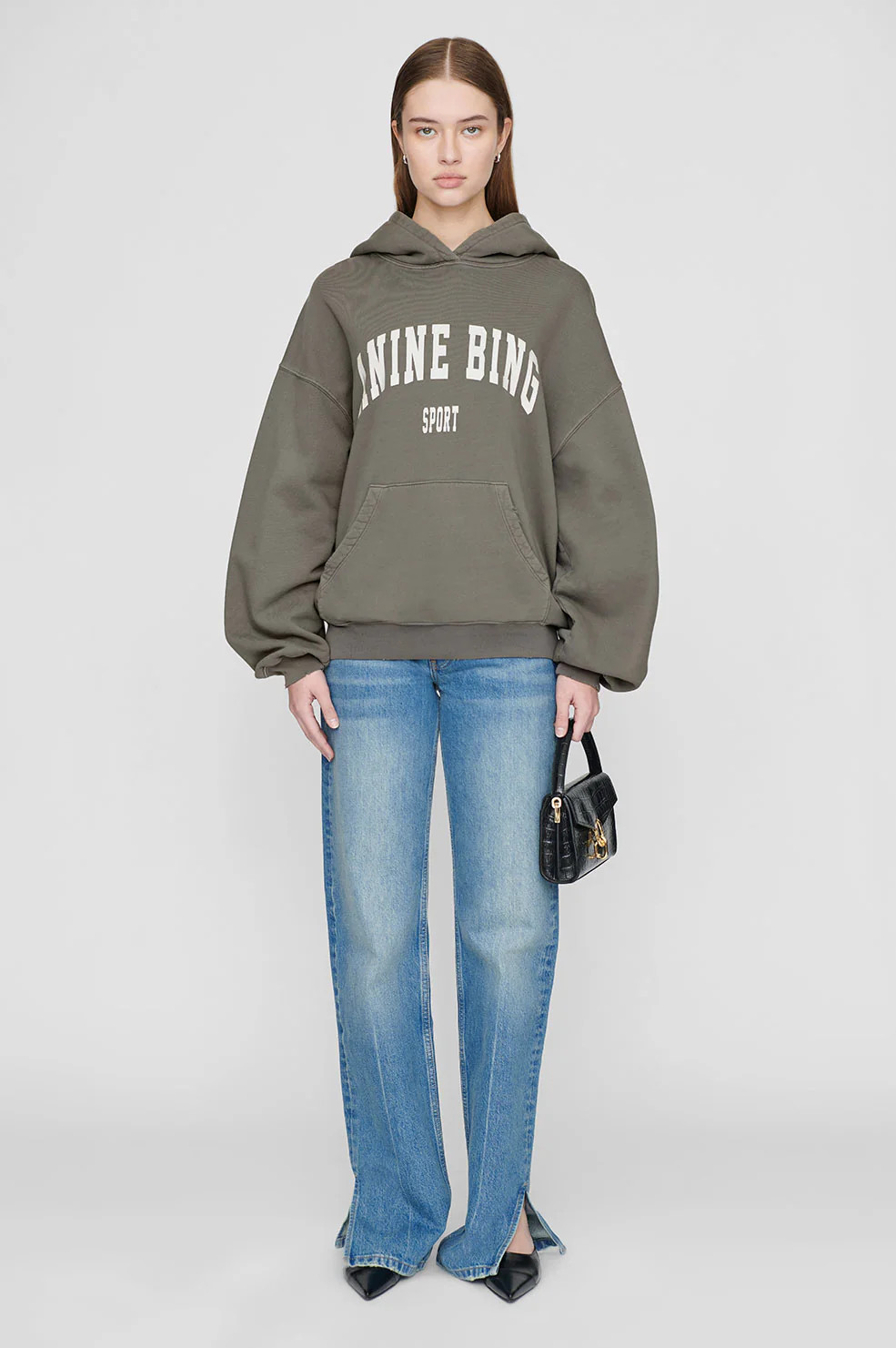 ANINE BING Harvey Sweatshirt in Dusty Olive | Anine Bing