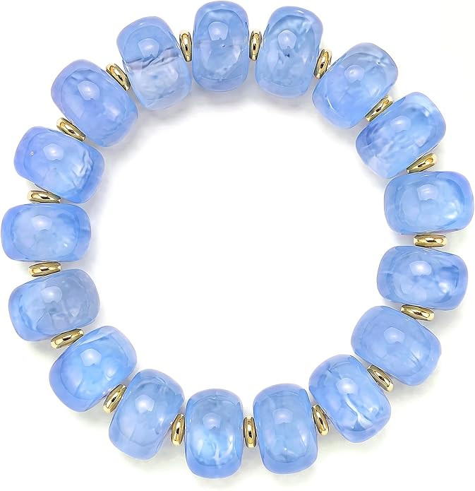 SHERLOVE Chunky Statement Resin Beaded Bracelets for Women Elastic-Stretch | Big Large Lightweigh... | Amazon (US)