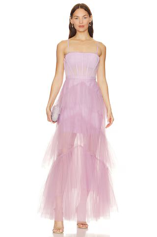 BCBGMAXAZRIA Corset Tulle Gown in Orchid from Revolve.com | Revolve Clothing (Global)